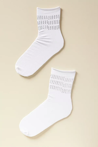 Cynthia Rowley Tall Sparkle Socks In White