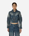 Marrknull Crinkled Floral Jacket Blue In Black
