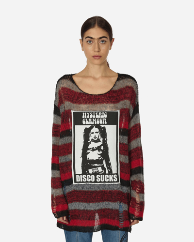 Hysteric Glamour Disco Sucks Oversized Sweater In Red