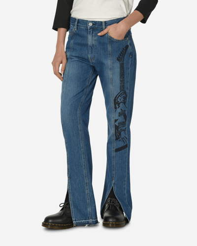 Hysteric Glamour Guitar Girl Center Slit Denim Trousers Indigo In Blue