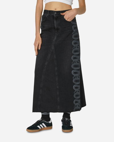 Hysteric Glamour Snake Loop Long Denim Skirt In Black