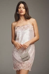 Audrey Adele Sequin Mini Shift Dress In Pink