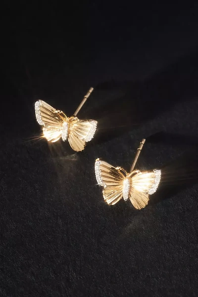 Luna Skye Butterfly Stud Earrings In Gold