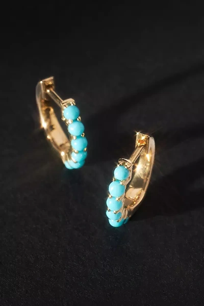 Luna Skye Turquoise Mini Hoop Earrings In Blue