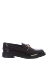 Tod's Leather Loafers Gold-tone Hardware In Bordeau