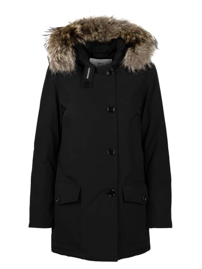 Woolrich Arctic Detachable Fur Parka In Negro