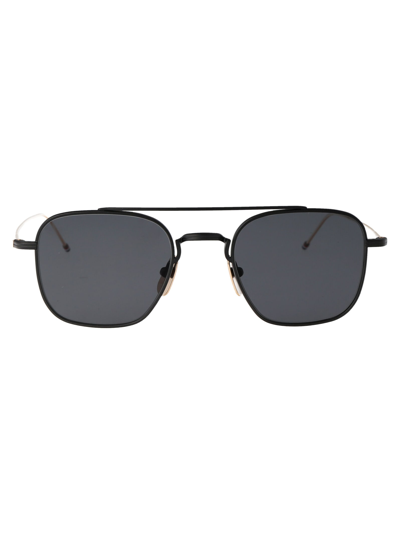 Thom Browne Eyewear Squared Frame Sunglasses In 005 Black