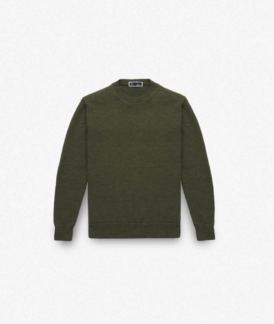 Larusmiani Crew Neck Sweater La Cabane Sweater In Olive