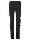 COURRÈGES MULTI-STRAPS LIGHT WOOL BOOTCUT PANTS