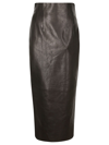 Khaite Black 'the Loxley' Leather Maxi Skirt In 200