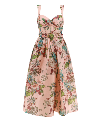 Zimmermann Midi Dress In Pink