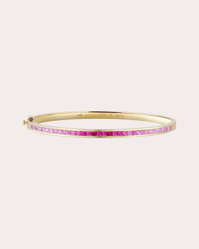 Savolinna Jewelry Women's Pink Sapphire Be Spiked Bangle 18k Gold