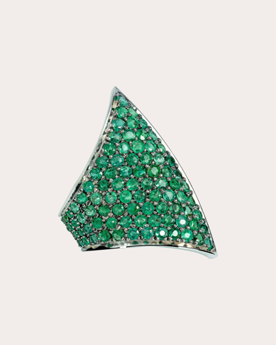 Savolinna Jewelry Women's Emerald Maxi Ergo Ear Cuff In Gray