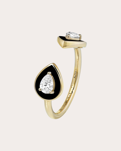 Savolinna Jewelry Women's Diamond Lemonade Double Pear Ring In Black