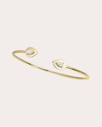 Savolinna Jewelry Women's Diamond Lemonade Double Pear Cuff Bracelet In Gold