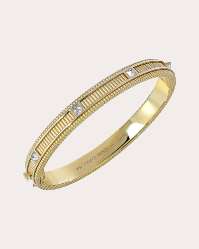 Savolinna Jewelry Women's Diamond Be Spiked Matte Bangle In Gold