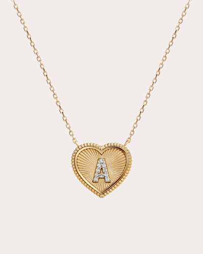 Savolinna Jewelry Women's Diamond A2z Mini Heart Pendant Necklace In Gold