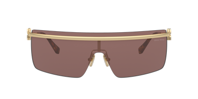 Miu Miu Rimless Tinted Sunglasses In Gold