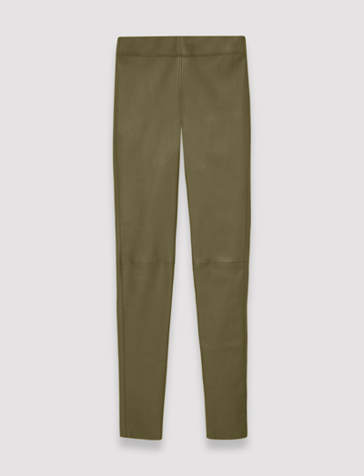 Joseph Leather Stretch Leggings In Dark Olive