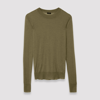 Joseph Cashair Round Neck Jumper In Dark Olive