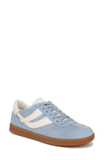 Vince Oasis Mixed Leather Retro Sneakers In Glacial Blue Suede