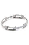 Monica Vinader Sterling Silver Lab Grown Diamond Full Pave Signature Link Bangle Lab Grown Diamond In Sterling Silver