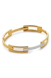 Monica Vinader Gold Lab Grown Diamond Signature Link Bangle Lab Grown Diamond In 18k Gold Vermeil