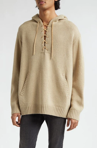 Undercover Beige Lace-up Hoodie