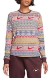 Nike Essentials Fair Isle Long Sleeve T-shirt In Brown