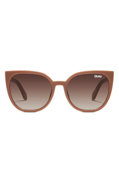 Quay Staycation 49mm Gradient Cat Eye Sunglasses In Burgundy