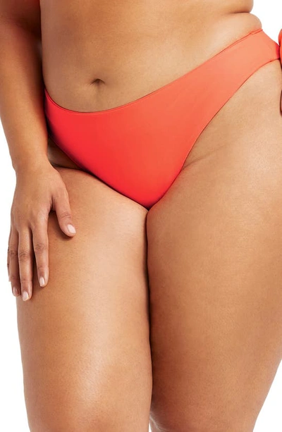 Good American Better Cheeky Reversible Swim Bottoms In Hot Coral