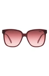 Quay Wide Awake 54mm Gradient Square Sunglasses In Chocolate / Ruby