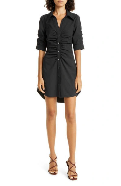 Cinq À Sept Elina Gathered Shirtdress In Black