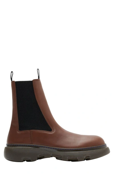 Burberry Gabriel Creeper Chelsea Boot In Brown