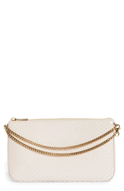 Christian Louboutin Loubila Snakeskin Embossed Leather Shoulder Bag In Bianco