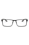 Ray Ban 55mm Square Optical Glasses In Matte Black
