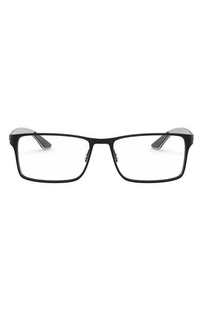 Ray Ban 55mm Square Optical Glasses In Matte Black