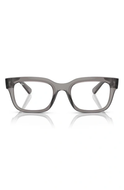 Ray Ban Chad 54mm Rectangular Optical Glasses In Transparent Grey