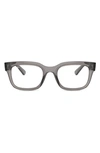 Ray Ban Chad 52mm Rectangular Optical Glasses In Transparent Grey