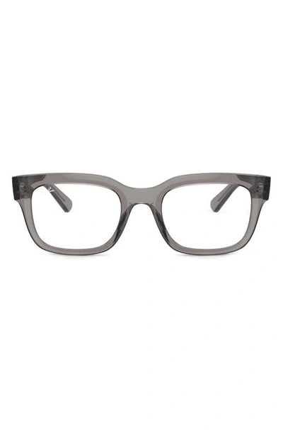 Ray Ban Chad 52mm Rectangular Optical Glasses In Transparent Grey