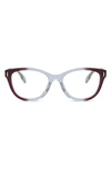 Tory Burch 53mm Pillow Optical Glasses In Burgundy