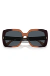 Tory Burch 56mm Square Sunglasses In Dark Grey