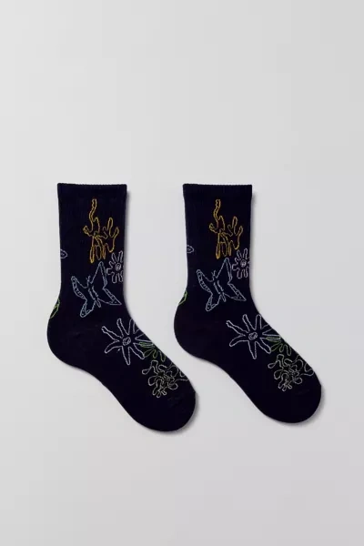 Urban Outfitters Stencil Icon Crew Sock In Black, Men's At