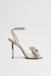 Schutz Leather Mila Bow Heel In Pearl, Women's At Urban Outfitters