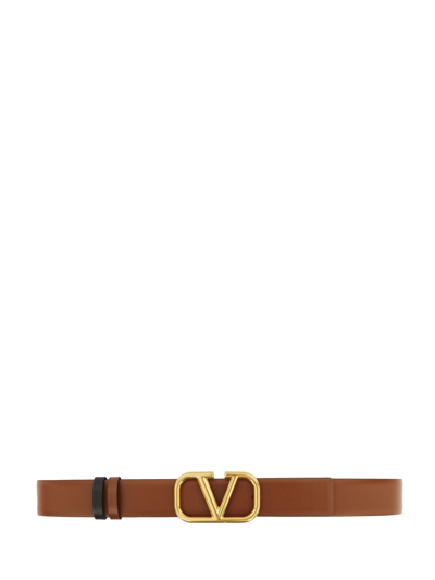 Valentino Garavani Reversible Brown & Black Vlogo Signature Belt