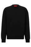 Hugo Stretch-cotton Regular-fit Sweatshirt With Stacked Logo In Black 001