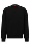 Hugo Boss Stretch-cotton Regular-fit Sweatshirt With Stacked Logo In Black