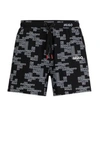 HUGO FULLY LINED SWIM SHORTS WITH ALL-OVER LOGOS