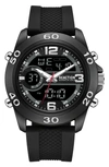 KENNETH COLE REACTION ANALOG & DIGITAL DISPLAY SILICONE STRAP WATCH, 47MM