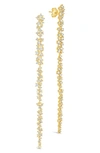 Sterling Forever Audrina Cubic Zirconia Linear Drop Earrings In Gold